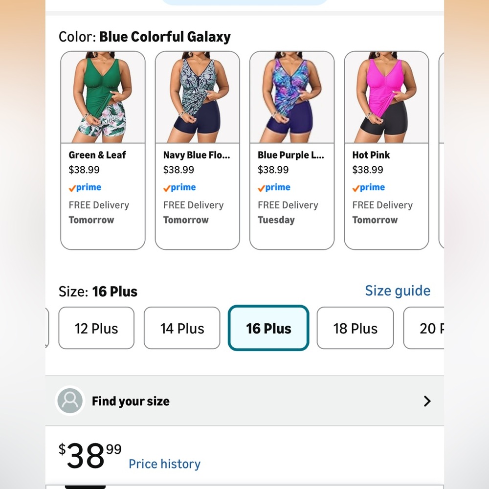 Yonique Plus Size Tummy Control Tankini with Boyshorts Athletic Swimwear - Picture 6 of 14